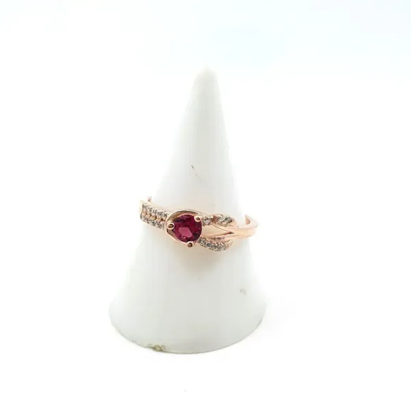 Multicolor_Unique_Rose_Gold_925_Silver_Ring_With_Red_Stone
