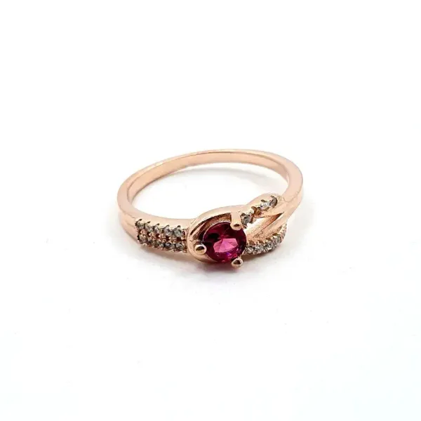 Multicolor_Unique_Rose_Gold_925_Silver_Ring_With_Red_Stone