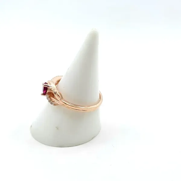 Multicolor_Unique_Rose_Gold_925_Silver_Ring_With_Red_Stone