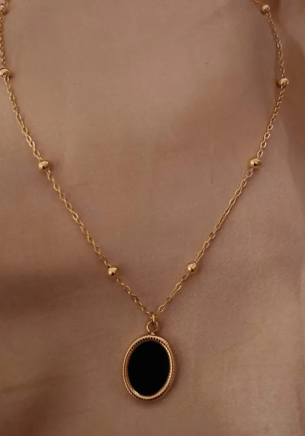 8k_Gold_Plated_Plated_Stainless_Steel_Anti_Tarnish_Black_Pendant_Minimal_Jewellery_For_Women