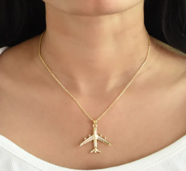 8k_Gold_Plated_Airplane_Pendant_For_Women_|_Anti_Tarnish_Stainless_Steel_Pendant