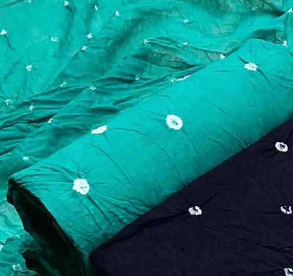 Unstitched_Blue_&_Rama_Pure_Cotton_Bandhni_Dress_Material_For_Women