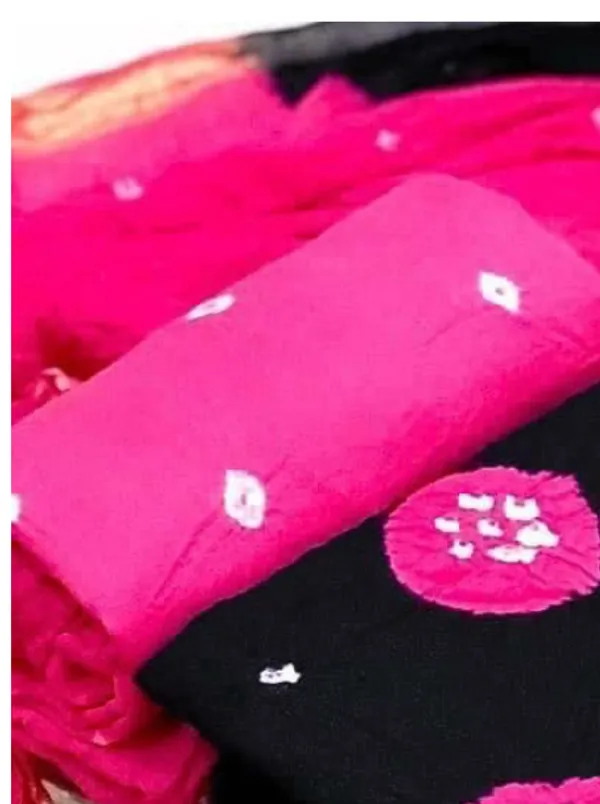Unstitched_Blue_&_Pink_Pure_Cotton_Bandhni_Dress_Material_For_Women