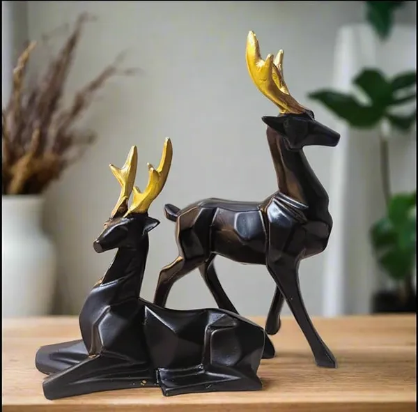 Pack_Of_2_Black_Handcrafted_Resin_Deer_Showpiece_For_Home_And_Office_Decor_6_X_6_Inches