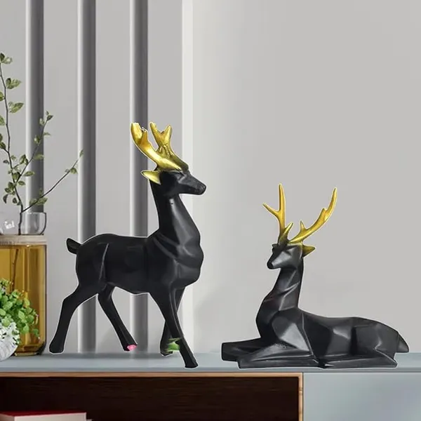 Pack_Of_2_Black_Handcrafted_Resin_Deer_Showpiece_For_Home_And_Office_Decor_6_X_6_Inches
