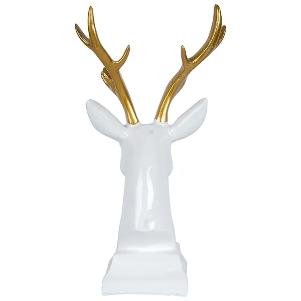 White_Handcrafted_Resin_Decorative_Deer_Showpiece_For_Home_And_Office_Decor_8.1_X_7.6_X_27.9_Cm