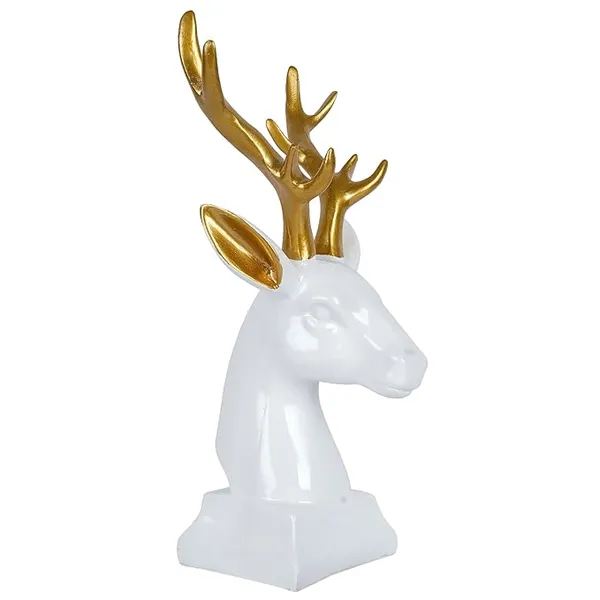 White_Handcrafted_Resin_Decorative_Deer_Showpiece_For_Home_And_Office_Decor_8.1_X_7.6_X_27.9_Cm