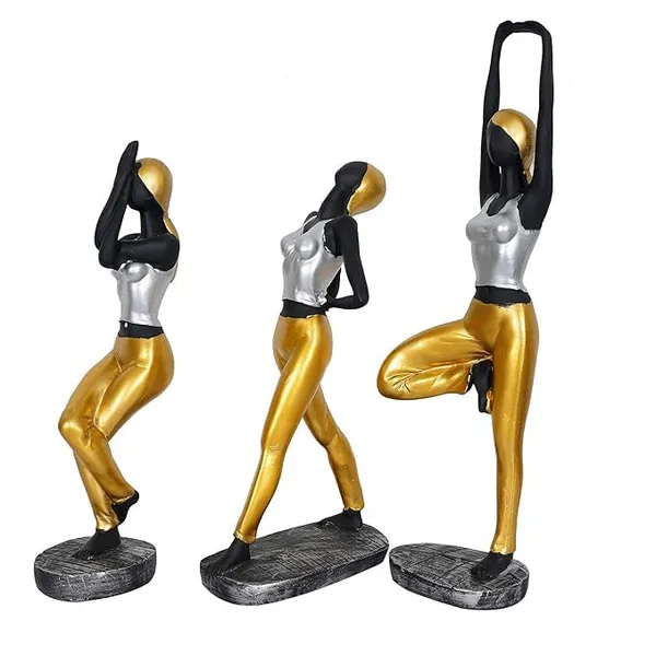 Pack_Of_3_Handcrafted_Resin_Antique_Lady_Yoga_Pose_Showpiece_For_Home_And_Office_Decor_10.2L_X_7.6W_X_41H_Cm
