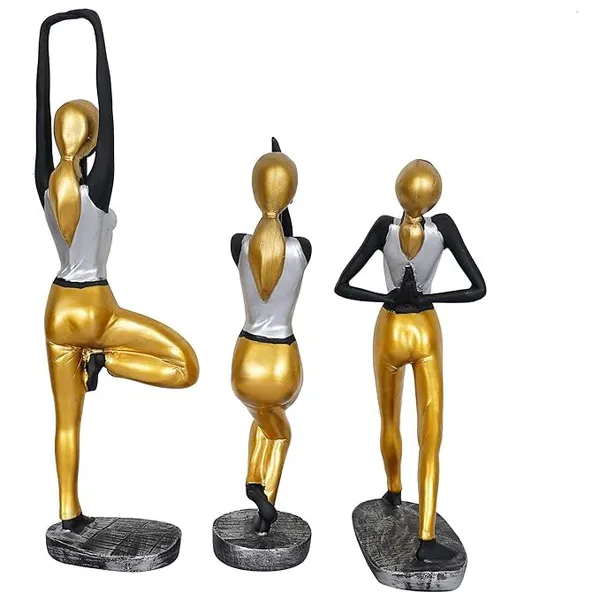 Pack_Of_3_Handcrafted_Resin_Antique_Lady_Yoga_Pose_Showpiece_For_Home_And_Office_Decor_10.2L_X_7.6W_X_41H_Cm