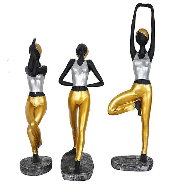 Pack_Of_3_Handcrafted_Resin_Antique_Lady_Yoga_Pose_Showpiece_For_Home_And_Office_Decor_10.2L_X_7.6W_X_41H_Cm