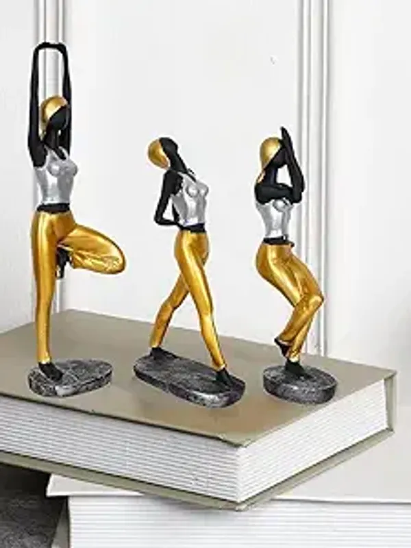 Pack_Of_3_Handcrafted_Resin_Antique_Lady_Yoga_Pose_Showpiece_For_Home_And_Office_Decor_10.2L_X_7.6W_X_41H_Cm