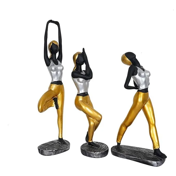 Pack_Of_3_Handcrafted_Resin_Antique_Lady_Yoga_Pose_Showpiece_For_Home_And_Office_Decor_10.2L_X_7.6W_X_41H_Cm