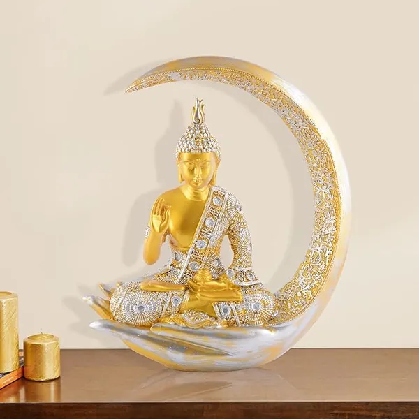 Golden_Handcrafted_Resin_Moonlit_Buddha_Meditation_Showpiece_For_Home_And_Office_Decor
