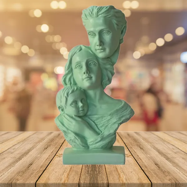 Green_Handcrafted_Resin_Mother_And_Father_With_Child_Love_Family_Showpiece_For_Home_Decor_13_Inch