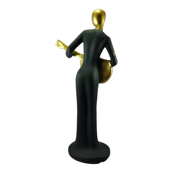 Black_And_Gold_Handcrafted_Resin_Guitar_Women_Player_Showpiece_For_Home_And_Office_Decor_8.9_X_8.9_X_30.5_Cm
