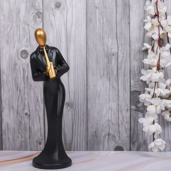 Black_And_Gold_Handcrafted_Resin_Trumpet_Women_Player_Showpiece_For_Home_And_Office_Decor_8.9_X_8.9_X_30.5_Cm