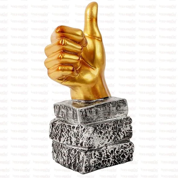Golden_Handcrafted_Resin_Thumbs_Up_Sign_Showpiece_For_Home_And_Office_Decor_7.62_X_5.8_X_22.86_Cm