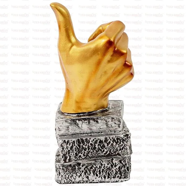 Golden_Handcrafted_Resin_Thumbs_Up_Sign_Showpiece_For_Home_And_Office_Decor_7.62_X_5.8_X_22.86_Cm