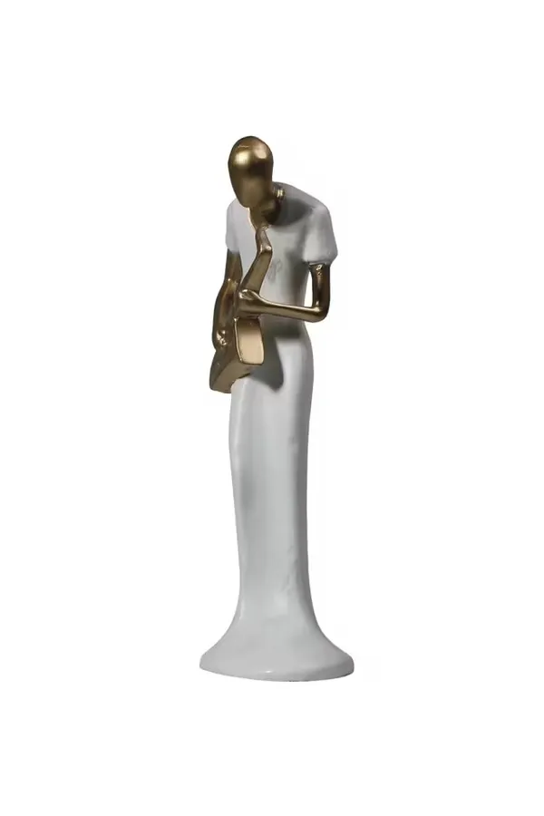 White_And_Gold_Handcrafted_Resin_Saxophone_Women_Player_Showpiece_For_Home_And_Office_Decor_8.9_X_8.9_X_30.5_Cm