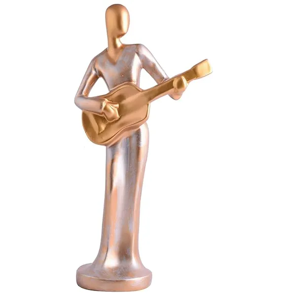 Grey_And_Golden_Handcrafted_Resin_Melodic_Lady_Guitarist_Showpiece_For_Home_And_Office_Decor_8.9_X_8.9_X_30.5_Cm