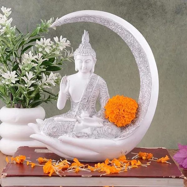White_Handcrafted_Resin_Moonlit_Buddha_Meditation_Figurine_Showpiece_For_Home_And_Office_Decor_15L_X_12W_X_15H_Cm