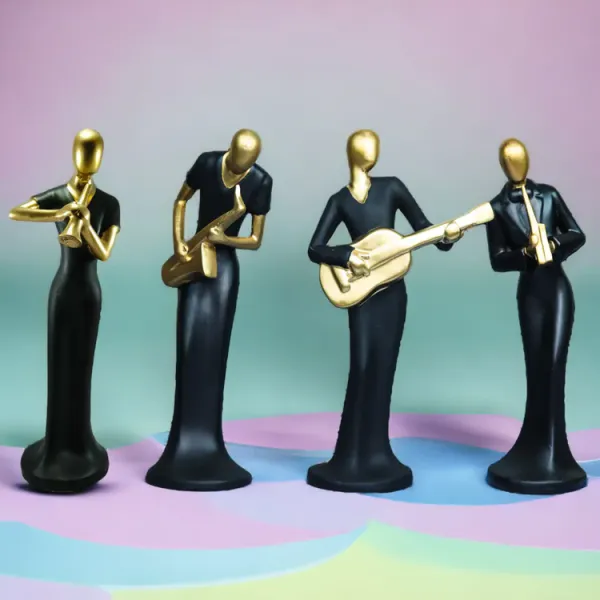 Pack_Of_4_Black_And_Gold_Handcrafted_Resin_Musical_Lady_Showpiece_For_Home_And_Office_Decor_10.2_X_7.6_X_33_Cm