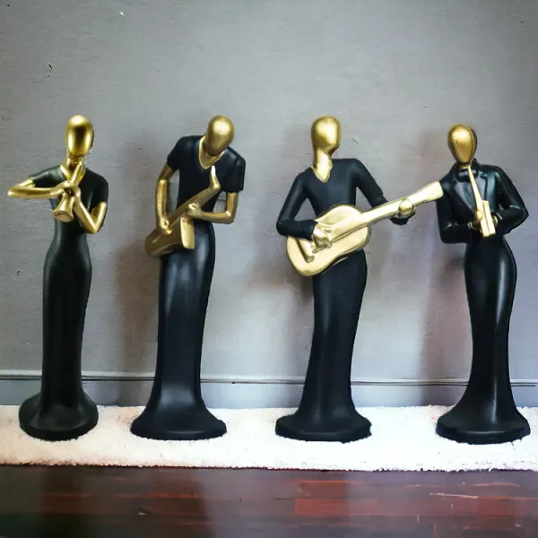 Pack_Of_4_Black_And_Gold_Handcrafted_Resin_Musical_Lady_Showpiece_For_Home_And_Office_Decor_10.2_X_7.6_X_33_Cm