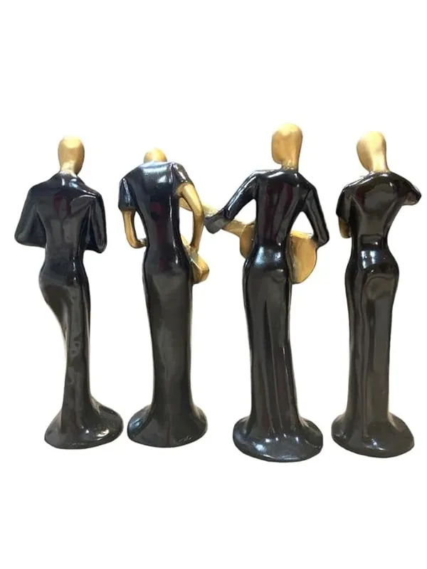 Pack_Of_4_Black_And_Gold_Handcrafted_Resin_Musical_Lady_Showpiece_For_Home_And_Office_Decor_10.2_X_7.6_X_33_Cm