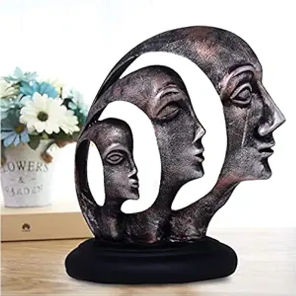 Grey_Handcrafted_Resin_Ring_Lady_3_Face_Showpiece_For_Home_And_Office_Decor_8.5_X_5_X_11_Inches