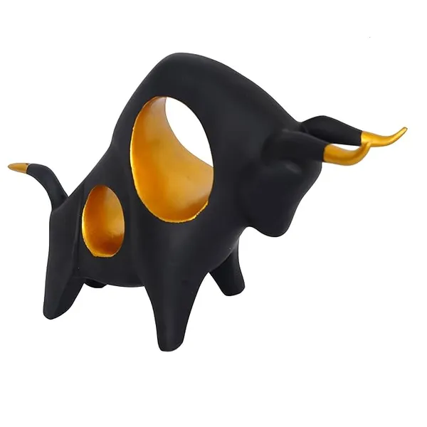 Black_And_Gold_Handcrafted_Resin_Angular_Bull_Figurine_Showpiece_For_Home_And_Office_Decor_8_X_4_Inches
