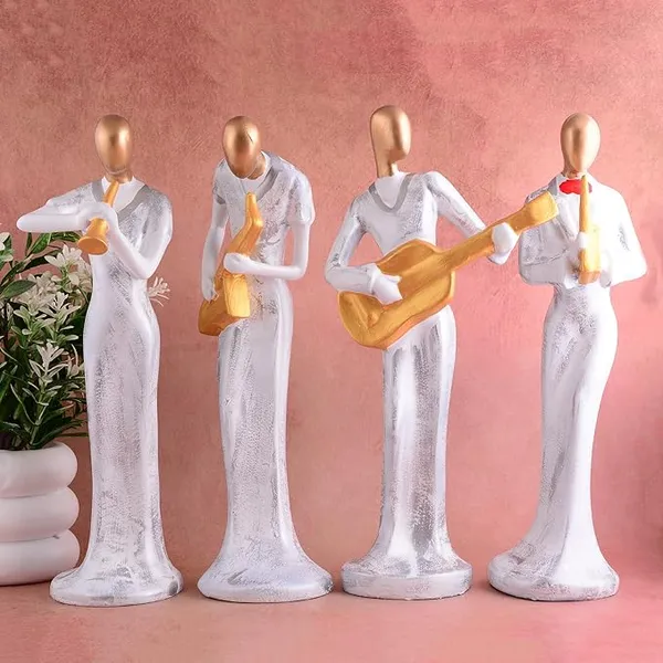 Pack_Of_4_White_And_Gold_Handcrafted_Resin_Musical_Lady_Showpiece_For_Home_And_Office_Decor_10.2_X_7.6_X_33_Cm