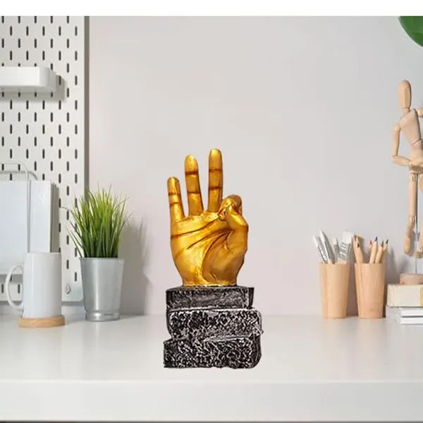Golden_Handcrafted_Resin_Hand_Symbol_Showpiece_For_Home_And_Office_Decor_8.9_X_6.4_X_22.9_Cm