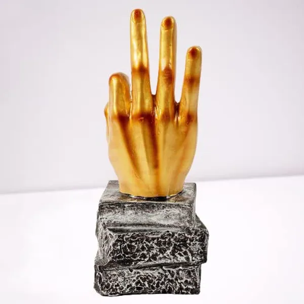Golden_Handcrafted_Resin_Hand_Symbol_Showpiece_For_Home_And_Office_Decor_8.9_X_6.4_X_22.9_Cm