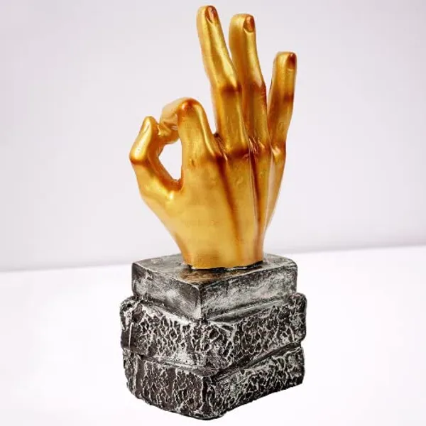 Golden_Handcrafted_Resin_Hand_Symbol_Showpiece_For_Home_And_Office_Decor_8.9_X_6.4_X_22.9_Cm