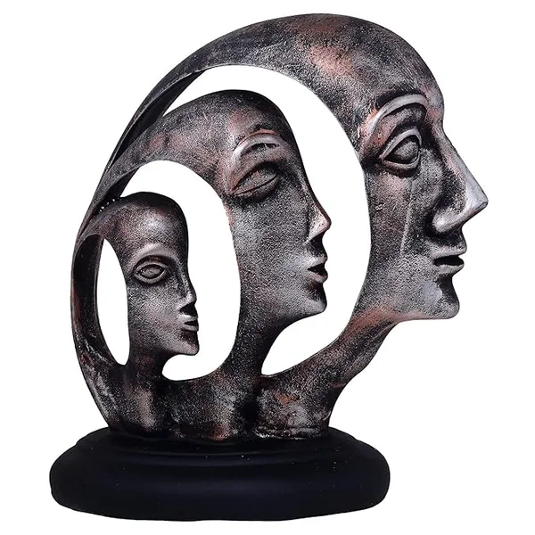 Grey_Handcrafted_Resin_Ring_Lady_3_Face_Showpiece_For_Home_And_Office_Decor_8.5_X_5_X_11_Inches