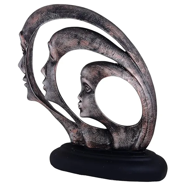 Grey_Handcrafted_Resin_Ring_Lady_3_Face_Showpiece_For_Home_And_Office_Decor_8.5_X_5_X_11_Inches