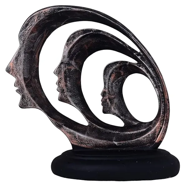Grey_Handcrafted_Resin_Ring_Lady_3_Face_Showpiece_For_Home_And_Office_Decor_8.5_X_5_X_11_Inches