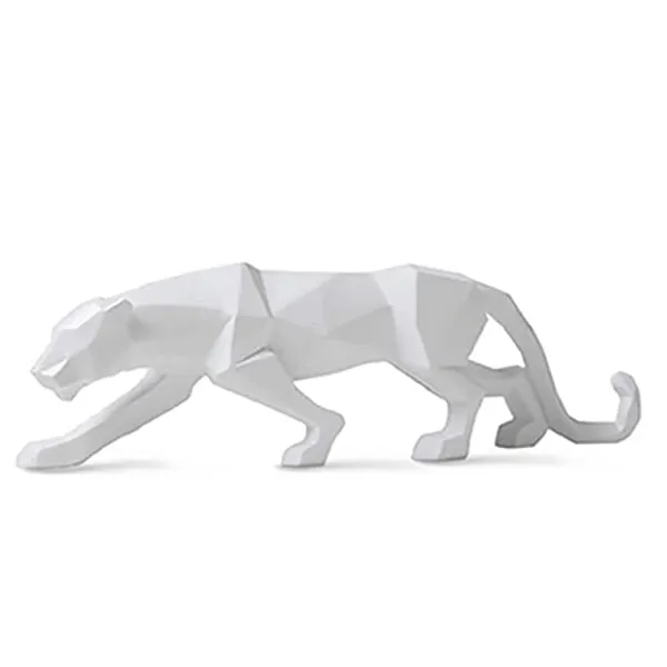 White_Resin_Panther/Jaguar_Statue_Stylish_Showpiece_For_Home_And_Workspace_10_X_2.25_X_5_Inches