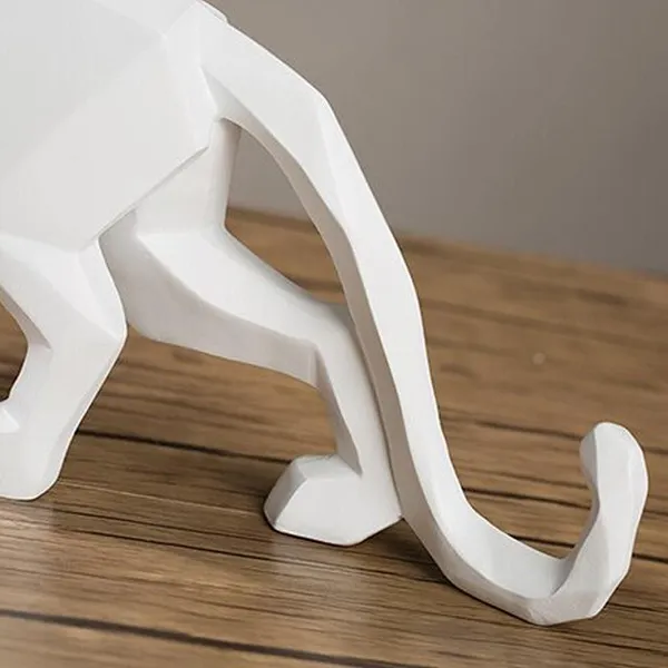 White_Resin_Panther/Jaguar_Statue_Stylish_Showpiece_For_Home_And_Workspace_10_X_2.25_X_5_Inches