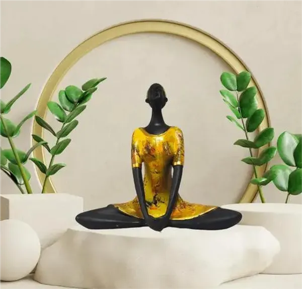 Yellow_And_Black_Handcrafted_Resin_Yoga_Lady_Showpiece_For_Home_And_Office_Decor_20_X8_X_20_Cm