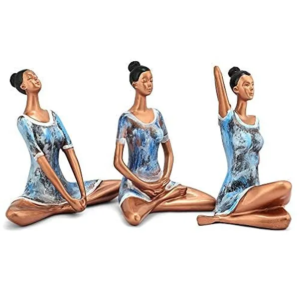 Pack_Of_3_Handcrafted_Resin_Yoga_Ladies_Showpiece_For_Home_And_Office_Decor_8.5_X_7_Inches