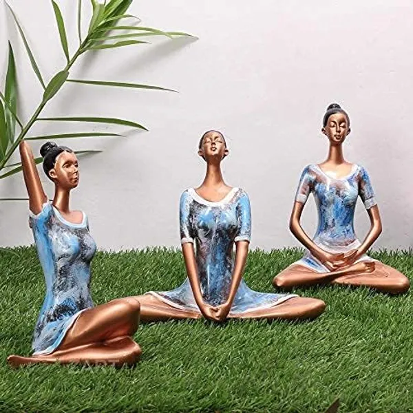 Pack_Of_3_Handcrafted_Resin_Yoga_Ladies_Showpiece_For_Home_And_Office_Decor_8.5_X_7_Inches