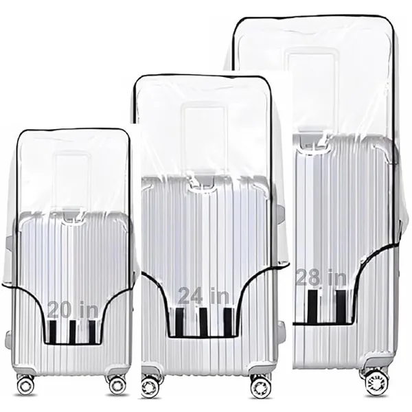 Combo_of_3_Trolley_Bag_Cover/Suitcase_Bag_Cover/Waterproof_Dustproof_Luggage_Cover/Zippered_Clear_PVC_Suitcase_Covers_Protectors_(28_inch,_24_inch,_20inch)