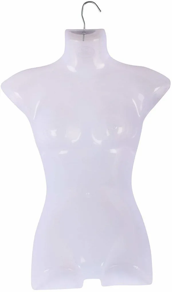 White_Plastic_Women_Body_Shell_Mannequin_Dummy_Model_Hanger_(Pack_Of_5)