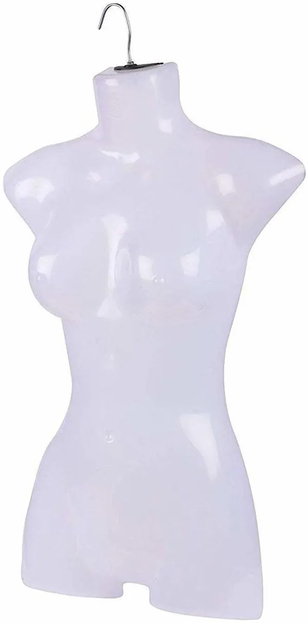 White_Plastic_Women_Body_Shell_Mannequin_Dummy_Model_Hanger_(Pack_Of_5)