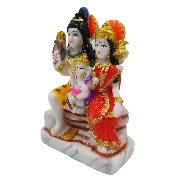 Multicolor_Marble_Shiv_Parivar_Idol_For_Car_Dashboard_|_Religious_Gift_For_Office_|_Home_Decor_|_Temple