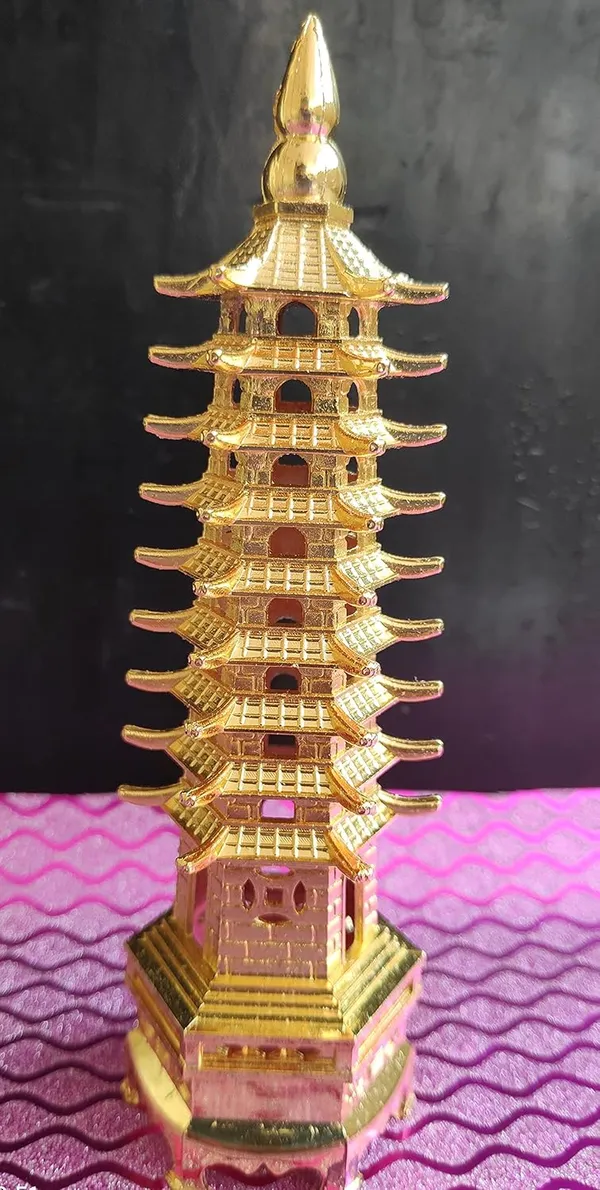 Metal_Golden_Finish_Feng_Shui_Education_9_Layers_Pagoda_Tower_(Gold,_6_Inches)