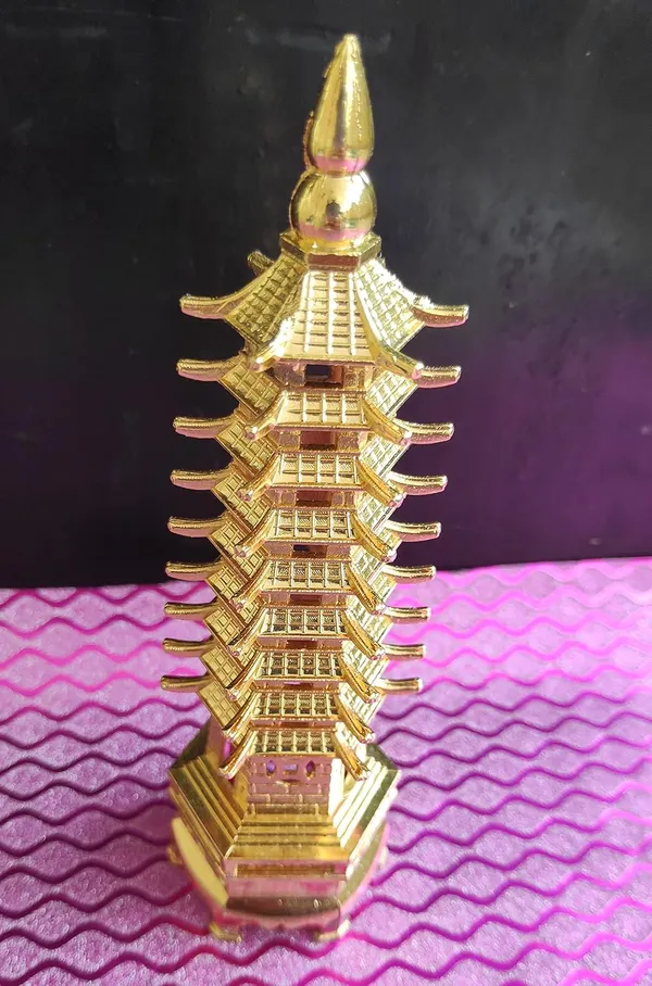 Metal_Golden_Finish_Feng_Shui_Education_9_Layers_Pagoda_Tower_(Gold,_6_Inches)