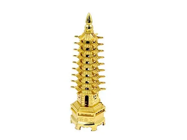 Metal_Golden_Finish_Feng_Shui_Education_9_Layers_Pagoda_Tower_(Gold,_6_Inches)