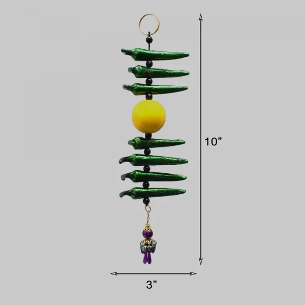 Multicolor_Nimbu_Mirchi_Metallic_Wall_Hanging_Nazar_Battu,_Evil_Eye_Talisman_Protector_Hanging,_Good_Luck_Charm,_Protection_from_Negativity_for_Homes,_Door,_Vehicles_&_Offices_(10x3_Inch,_Green)
